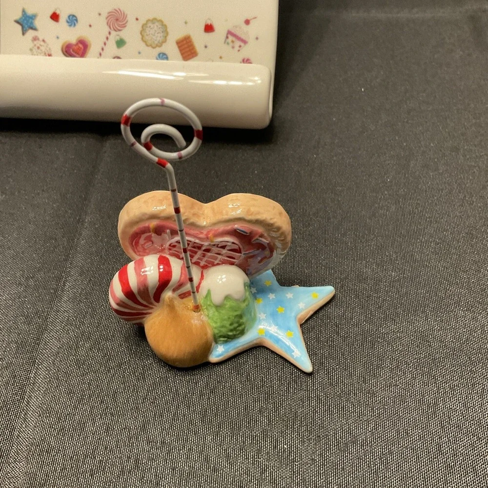 Dept 56 Glitterville Ceramic Dear Santa Letter Scroll, Cookie Recipe Card Holder
